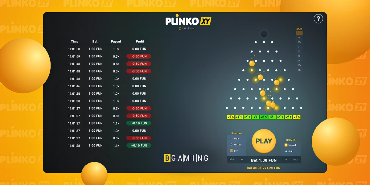 Plinko XY Demo-Modus